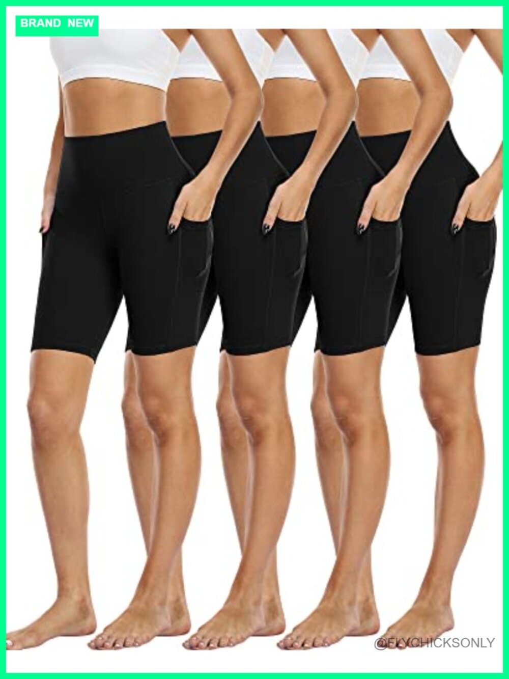 4 Pack Biker Shorts with Pockets High Waist Athletic Workout Shorts